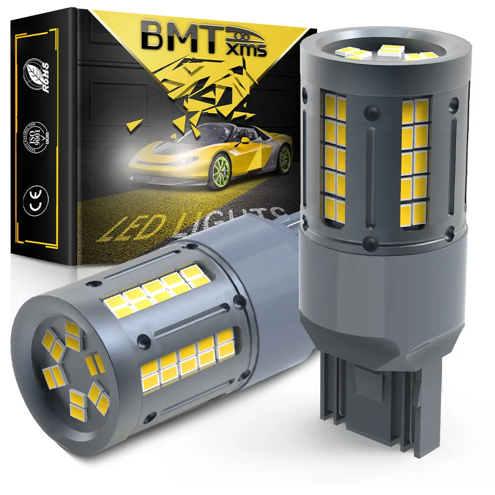 

2Pcs No Hyper Flash Led Lights P21W Car Tuning Canbus Signal Lamp 1156 BA15S PY21W BAU15S T20 7440 WY21W Amber Yellow 12V 24V