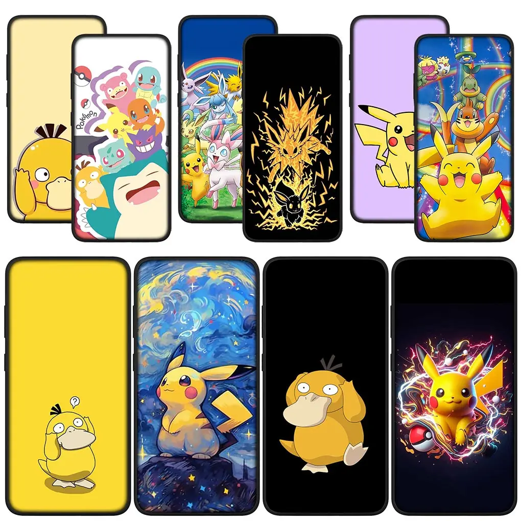 Мультяшный чехол P-Pokemons Psyduck P-Pikachus для Samsung Galaxy S24 S23 Fe Ultra A55 A35 A24 A15 A05 M55 M15 Plus A02 A03 A70 S7
