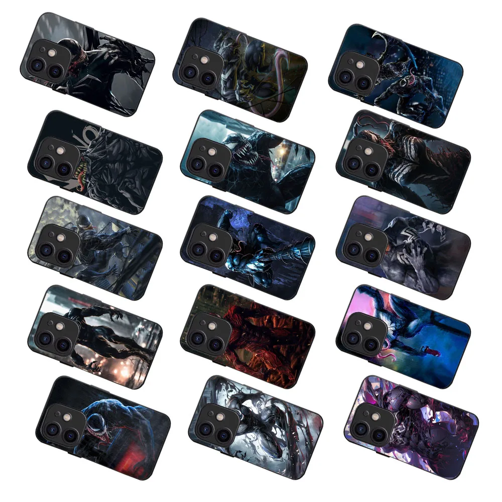 WR-71 Venom Silicone чехол для Redmi 12 12S 13 13C Note 6 7 8 8T 9 9T 10 Pro Max
