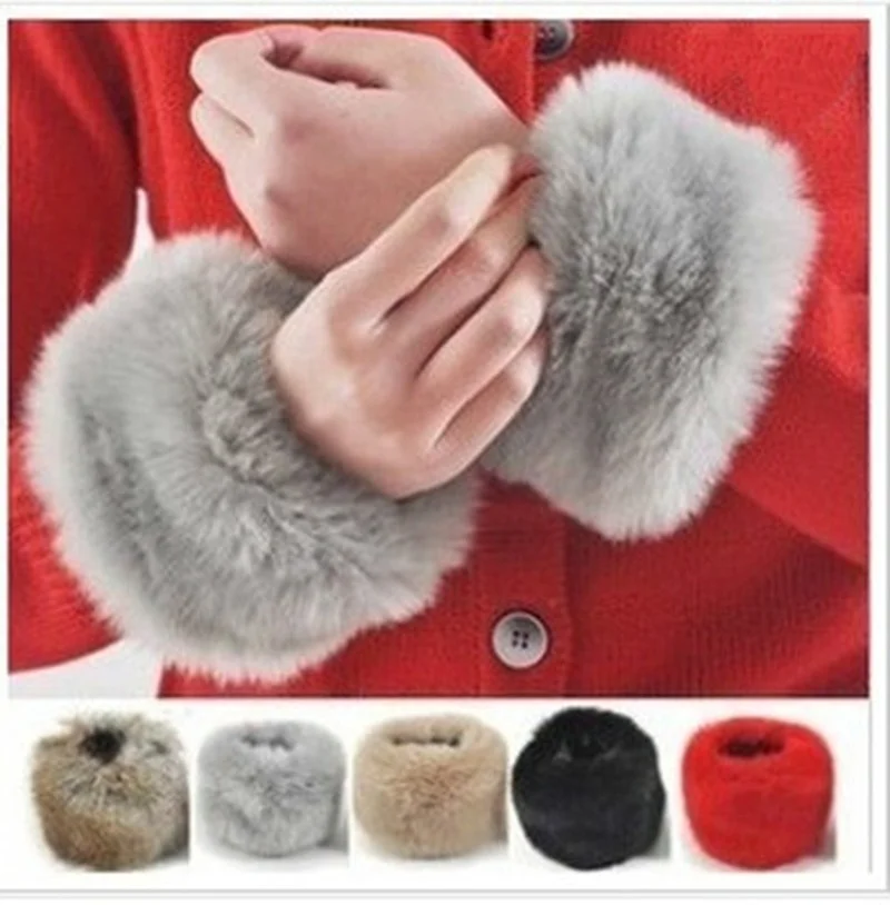 

1Pair Thicken Women Winter Warm Wrist Arms Gloves Bracelet Cuff Wristband Plush Elastic Oversleeve Arm Warmmer