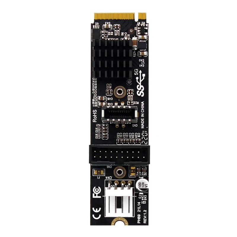 

PH69 M.2 M Key Pcie To USB 3.1 Front Expansion Card 5Gb Pcie To USB 3.1 Expansion Card With 4Pin Port Cable