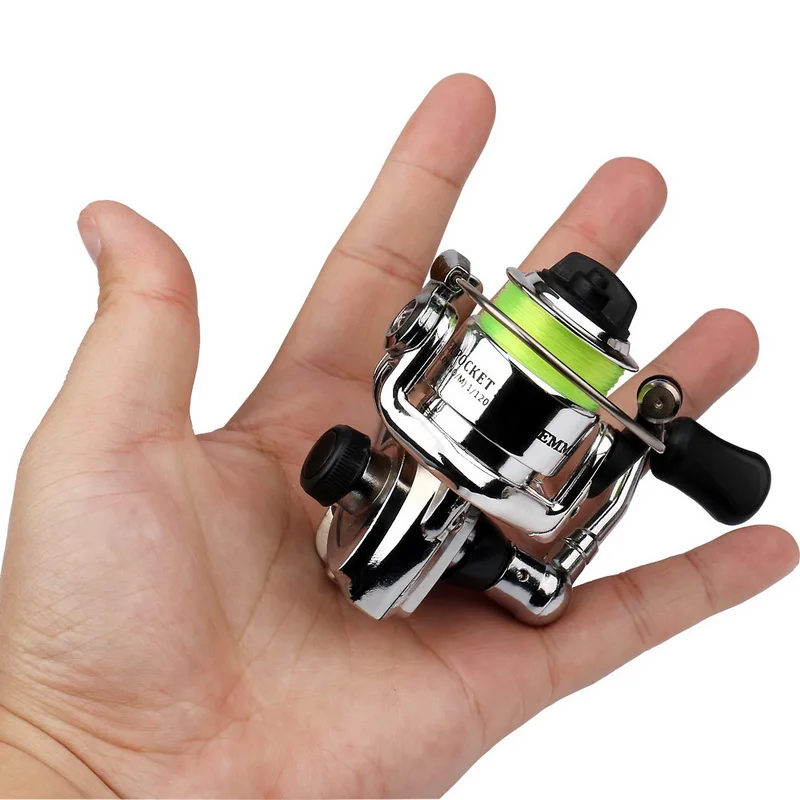 

Mini 100 Pocket Spinning Fishing Reel Fishing Tackle Small Spinning Reel 4.3:1 Metal Wheel Pesca Cheap Shrimp Reel