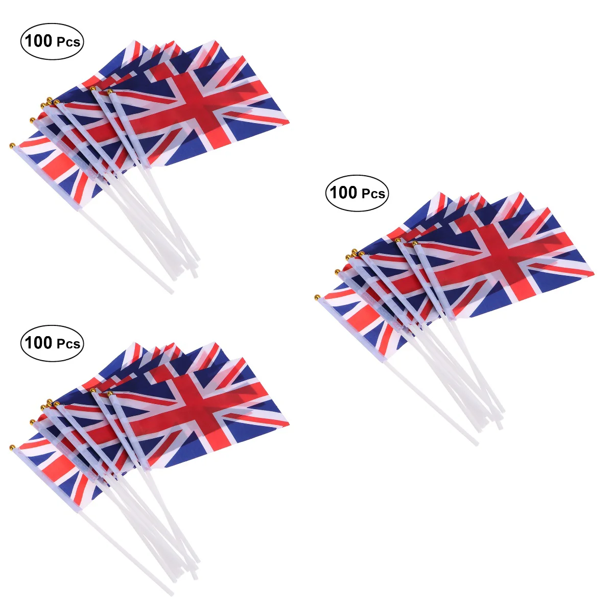 

300 pcs Union Jack Hand Waving Flag Royal Jubilee UK Great Britain Flags