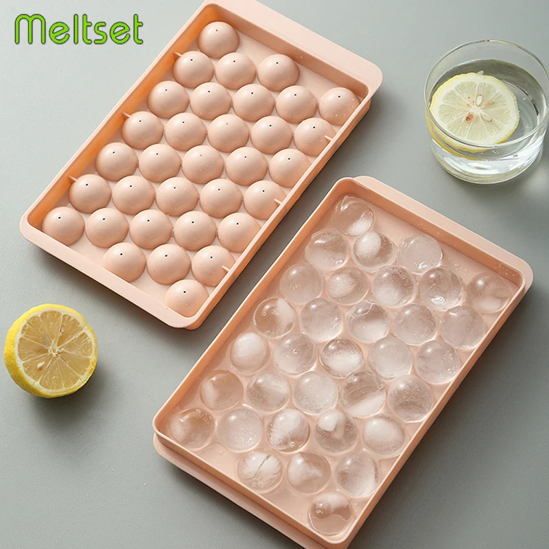 

18/33 Grid Homemade Ice Cube Tray Plastic PP Ice Making Mold with Lid Ice Forms Whiskey Cocktail Ice Mould Kitchen Tools