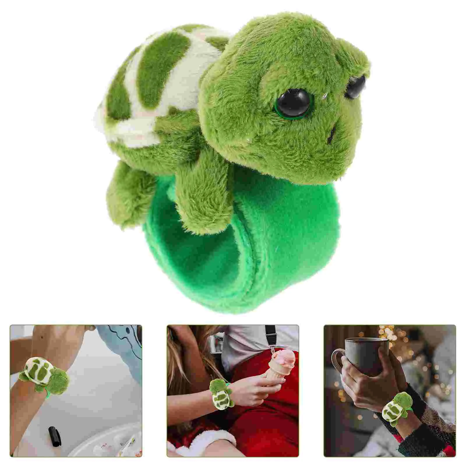 

2 Pcs Six Colors Child Stuffed Animals Bulk Turtle Snap Bracelet Plush Decorative Bracelets