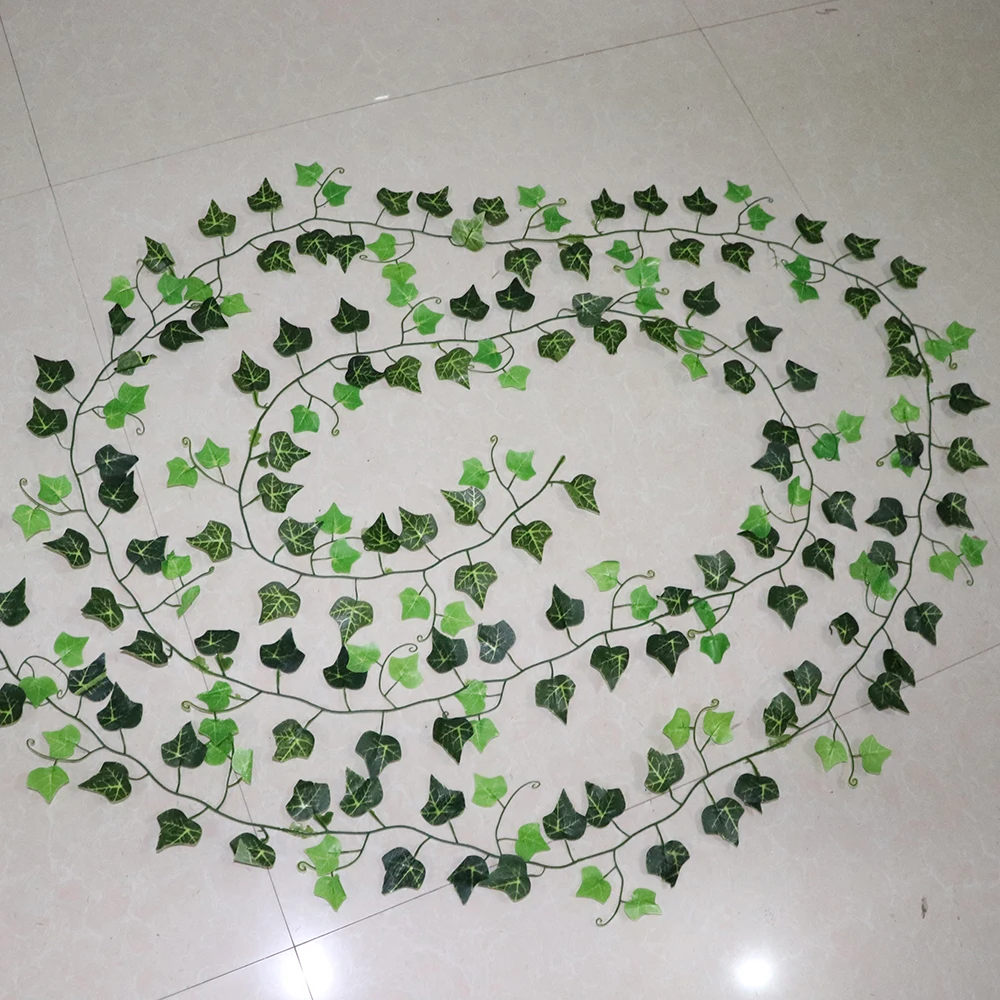 

Искусственный ротанговый декоративный венок с листьями искусственного плюща, цветочный ползучий зеленый венок с листьями, 2022