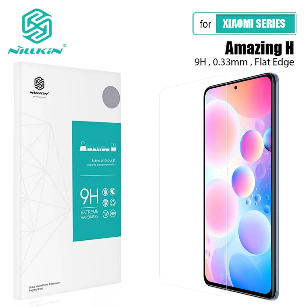 Nillkin for Xiaomi Poco X5 X4 F5 F4 F3 M4 Mi 13 12T 11T 10T Pro 5G Tempered Glass Screen Protector for Redmi Note 12 11 10 9 Pro