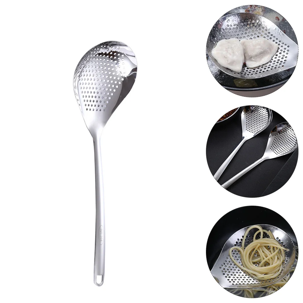 

Spoon Skimmer Strainer Ladle Kitchen Slotted Colander Cooking Draining Frying Mesh Scoop Serving Food Bowl Spider Strainers Soup