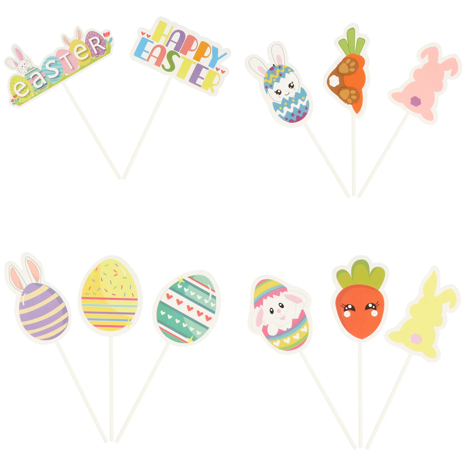 

22 Pcs Easter Card Salad Toppers Cake Ornaments Drinks Party Cupcake Toppers Pe Rabbit Cupcake Toppers Baby