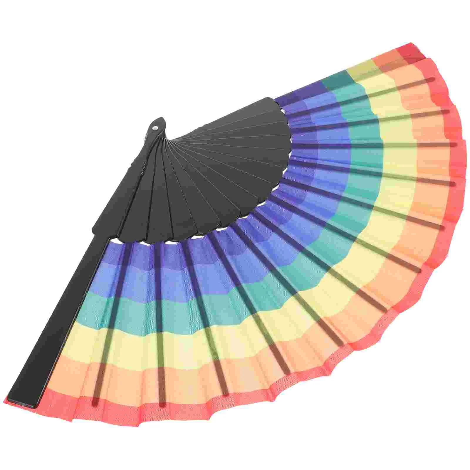 

Folding Fan Rainbow Folding Fans Colorful Hand Held Fan Rainbow Party Decoration