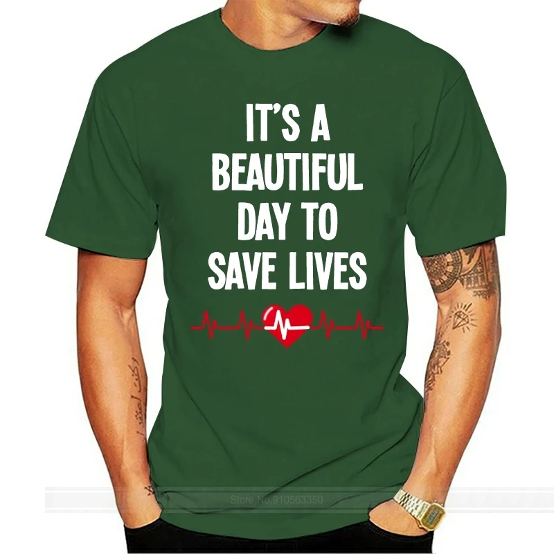 

100% Cotton Geek Family Top Tee It's A Beautiful Day To Save Lives T-Shirt, Grey's Anatomy Shirt, Greys Shirt,