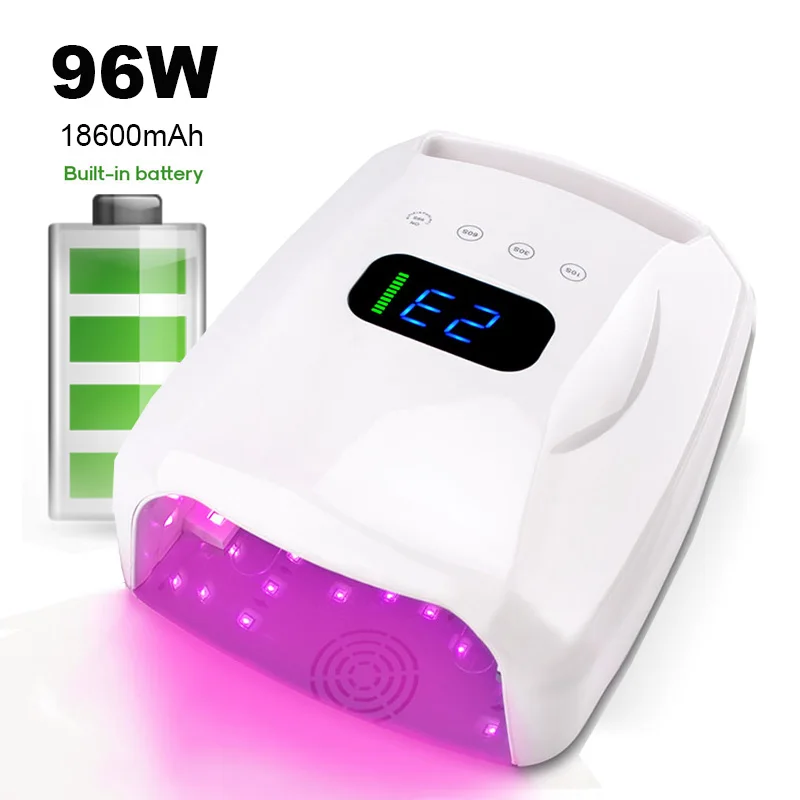 

Big Size 96W Rechargeable Nail Lamp Cordless Gel Polish Dryer for Long Nails LED light for Nails Wireless Nail UV LED Lamp