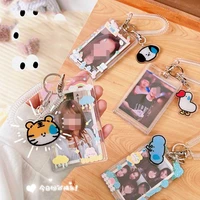 kawaii cartoon dogs pigs bear photocards holder credit id bank card photo holder students bus card protective case stationery
