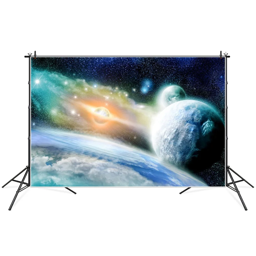 

Fantasy Planets Starrysky Nebula Outerspace Universe Photography Backdrops Custom Baby Party Decoration Photo Booth Backgrounds