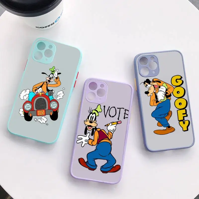 

Disney Goofy Dog Phone Case for iPhone X XR XS 7 8 Plus 11 12 13 pro MAX 13mini Translucent Matte Case