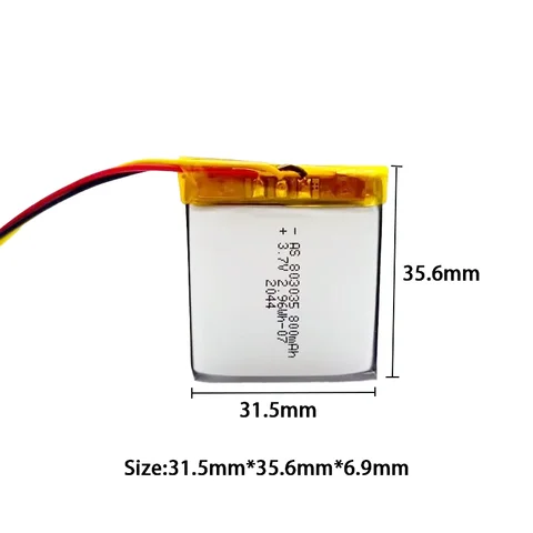 3,7 в перезаряжаемый полимерный литиевый аккумулятор, 803035, 800 мАч, игровая консоль, GPS-навигатор, mp3 и т. д.