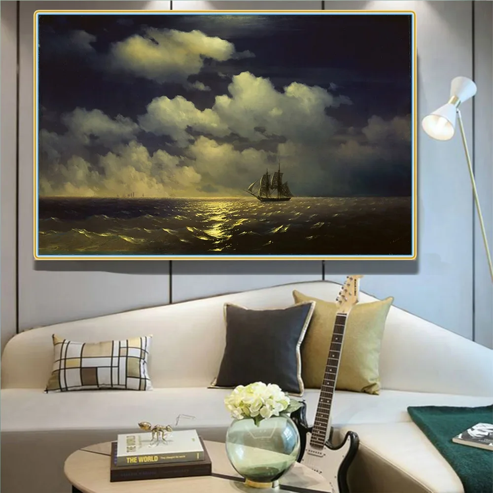 Цитон Холст Картина маслом Иван Айвазовский 《 Бриг Меркурий - Легендарные