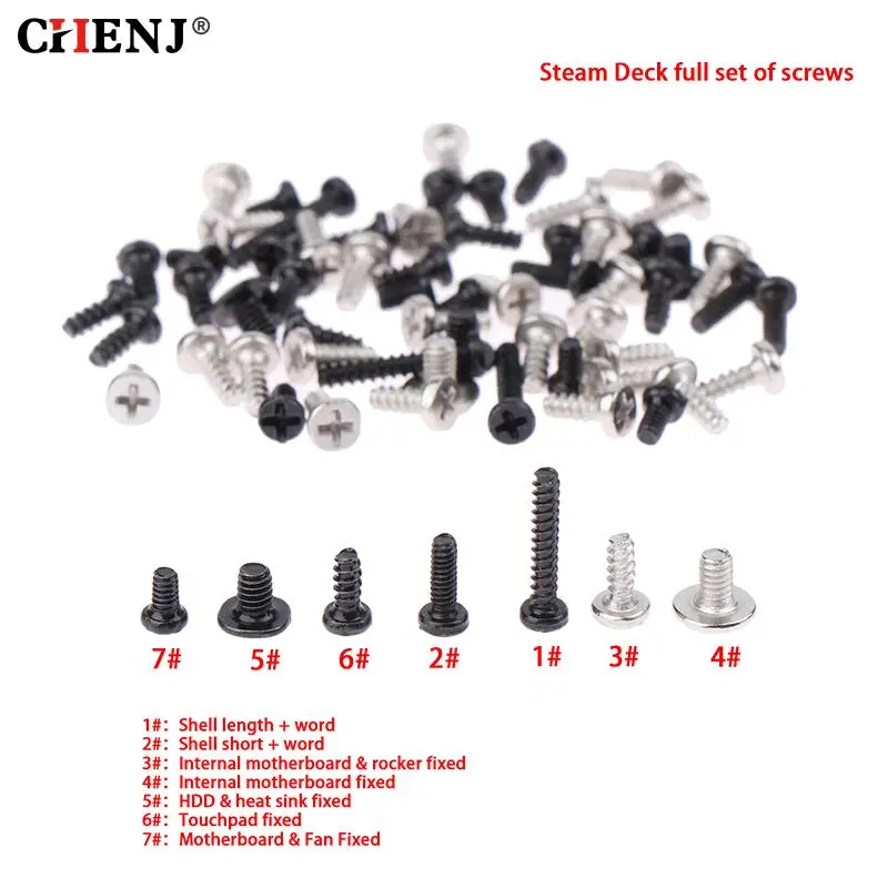 

Replacement Full Set Screw Screws For Steam Deck Game Console Disassembly Tools Accessories Console Joycon Game Repair Parts
