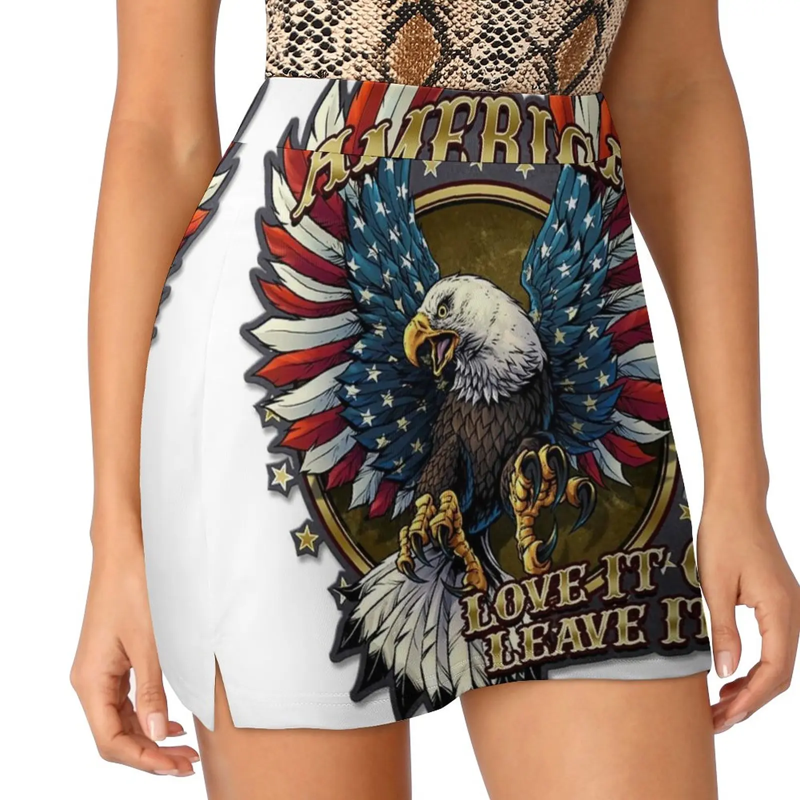 

Женская мини-юбка с завышенной талией, трапециевидной формы