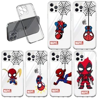 marvel spiderman clear case for apple iphone 13 pro 11 12 7 8 plus se 2022 xr x xs max 6 6s silicone phone cover