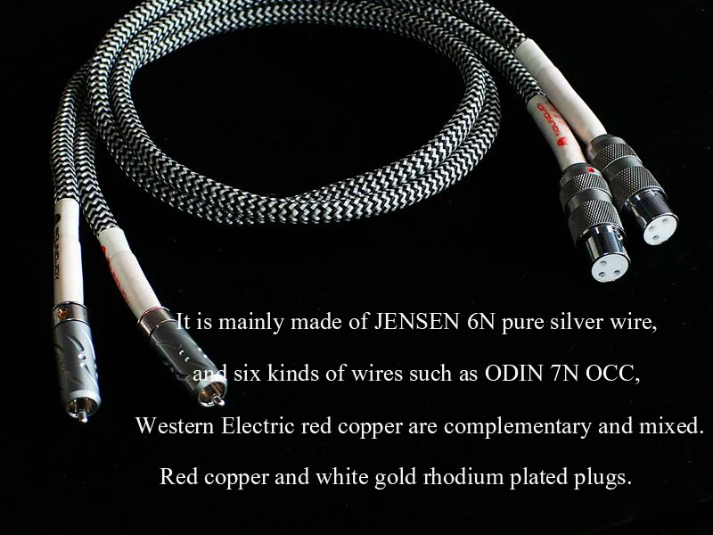 

HIFI XLR Male/Female Balanced To RCA Cable JENSEN 6N Sterling Silver ODIN 7N OCC Western Electric Red Copper Multiple Mixed