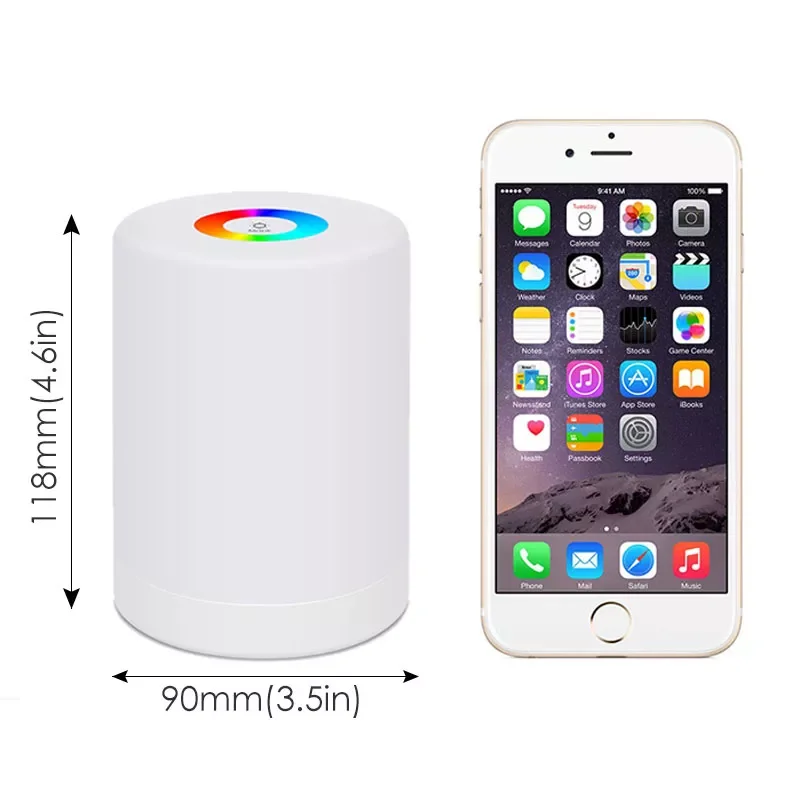 

Светодиодная сенсорная цветная Индукционная лампа с зарядкой, Перезаряжаемый USB умный диммер управления, портативный ночсветильник для сп...