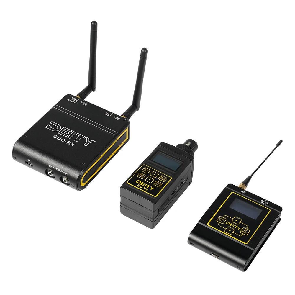 

Deity HD-TX KIT adjustable digital 2.4GHZ wireless Transmitter Receiver system XLR/TRS microphone input for video audio