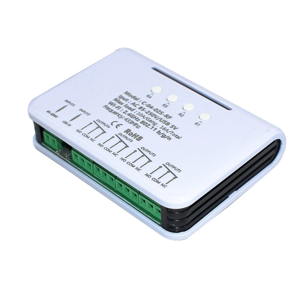 Реле для Ewelink, 4-канальный модуль переключателя, Wi-Fi, RF, 85-250 В, 16 А, реле радиочастоты, дистанционное управление, умный таймер