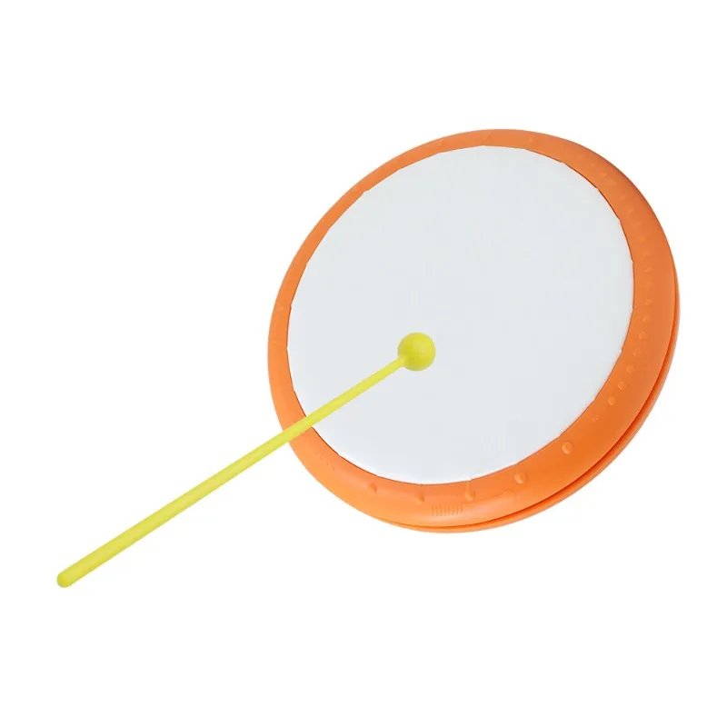 

Hand Drum with Drumstick Portable Orange Tambourine Kids Gift Toys for Children's Music Enlightenment Percussion Instrument