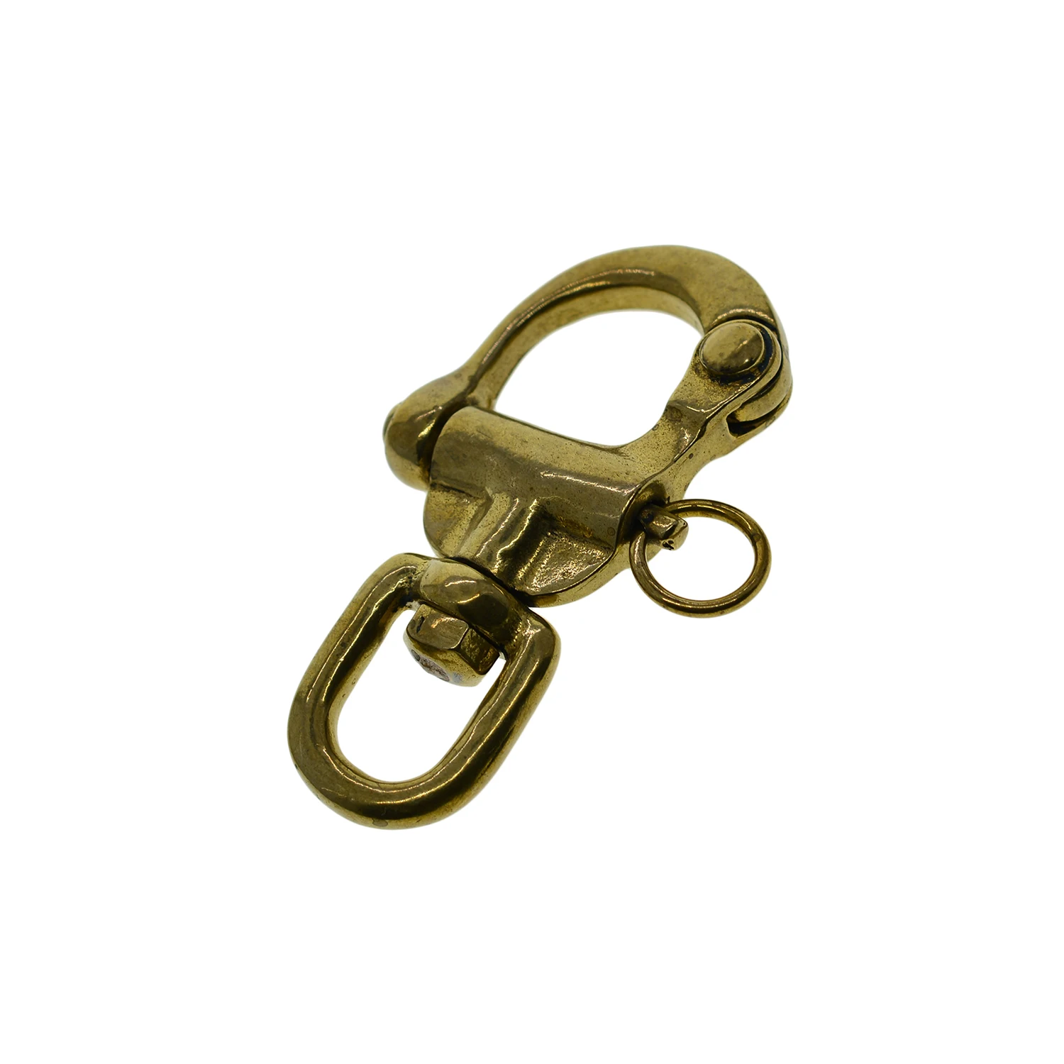 

solid brass Large sweden swivel snap pull lock carabiner hook quick release nautical leather craft DIY keychains FOB