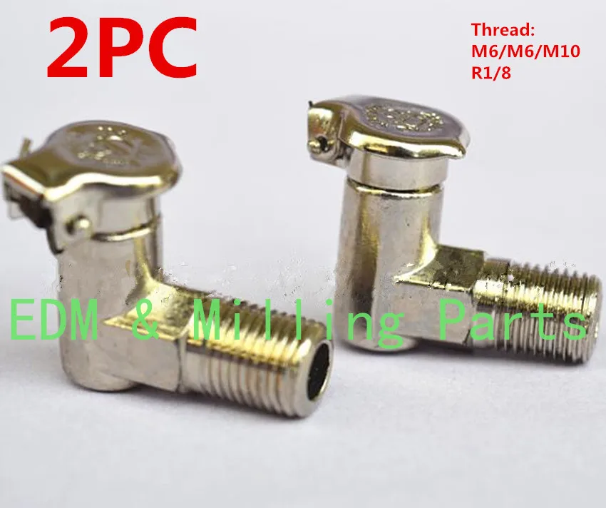 

2PC CNC Milling Machine Spring Cover Oil Cup L-shaped Right Angle Oil Nozzle M6 M8 M10 R1/8 For Lathe Bridgeport Mill Part Drill