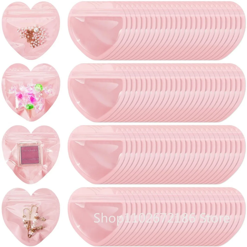 

Розовые Самозаклеивающиеся Подарочные Пакеты В Форме Сердца Для Хранения Ювелирных Изделий На День Святого Валентина И Свадьб...