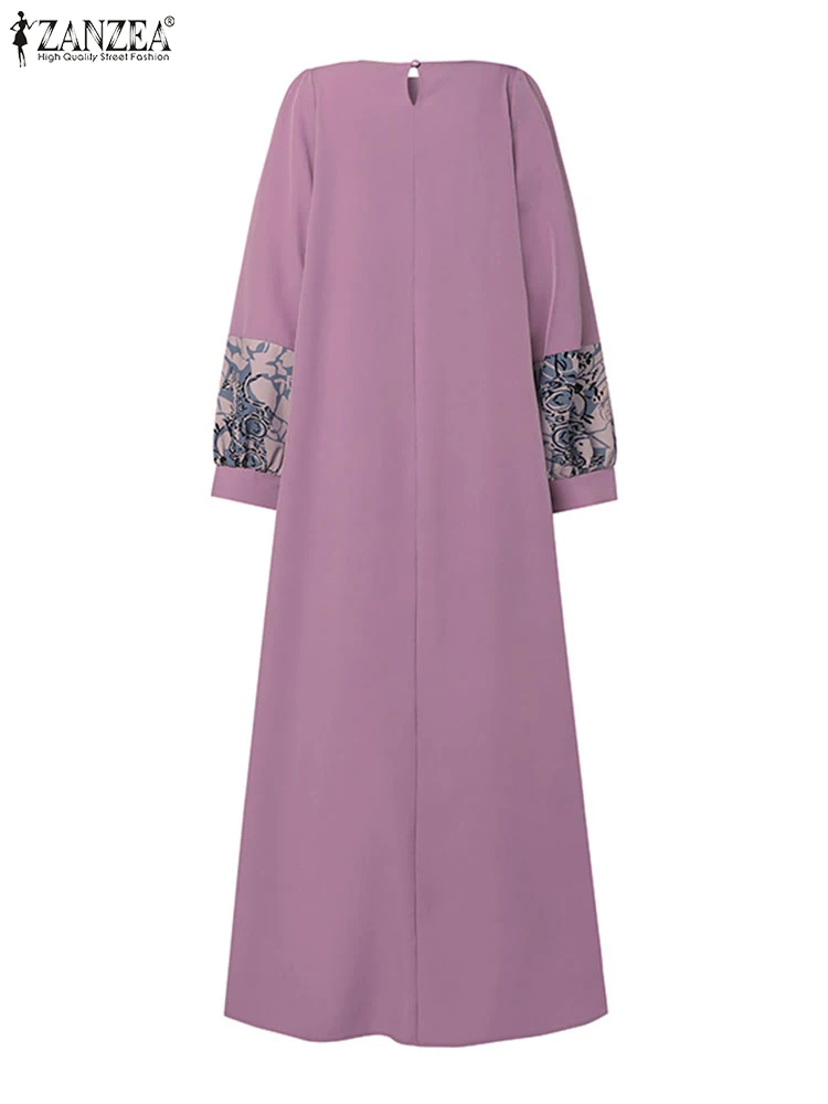 Осеннее элегантное мусульманское платье ZANZEA с длинным рукавом хиджаб сарафан