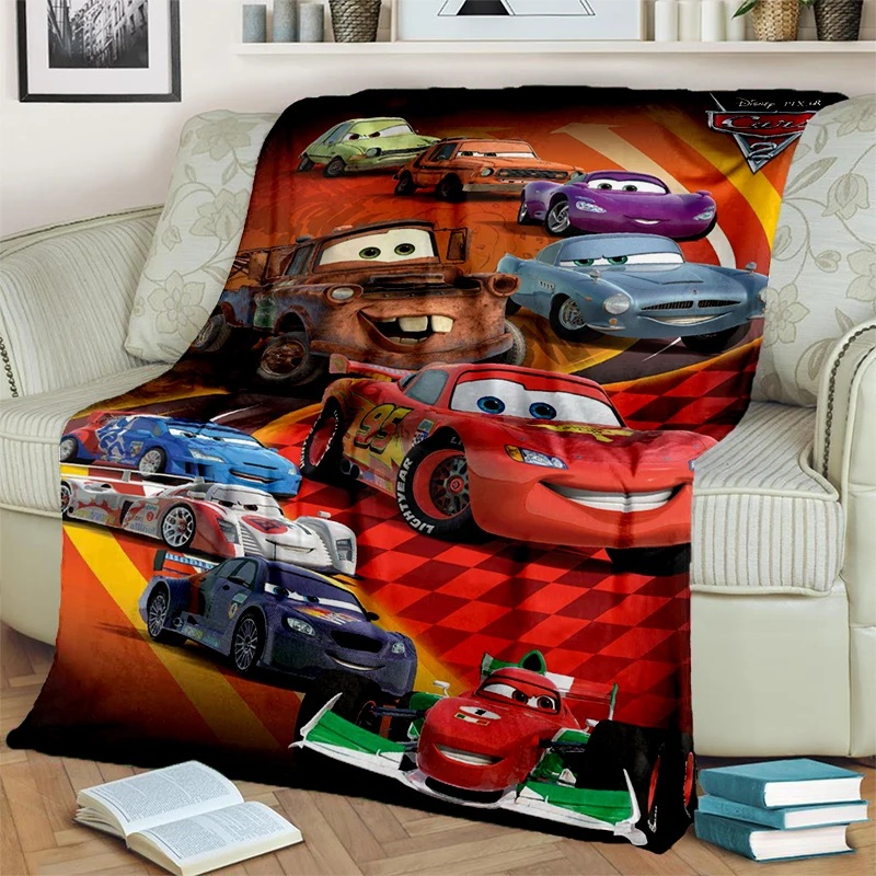 Новинка 2025 мягкое плюшевое одеяло с изображением машинки и молнии McQueen