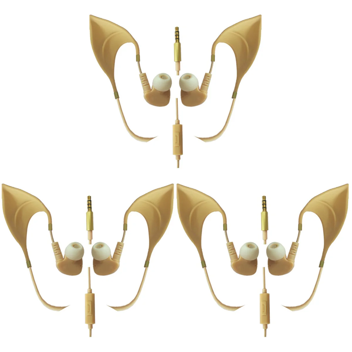 

3 pcs Elves Ears Headphones Cosplay Headset with Mic Hands-free Earphones In-ear Headphones for Computer