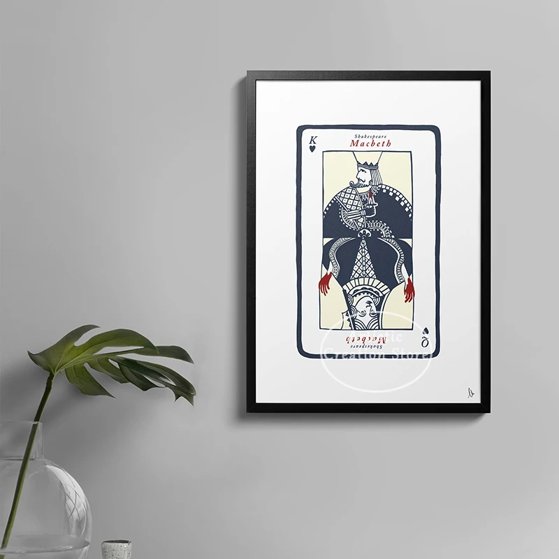 Шекспир вдохновил Художественная печать игральные карты плакат Macbeth Othello Печать