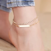 2022 new summer beach simple fashion anklet bracelet double or double high quality alloy anklet jewelry gift
