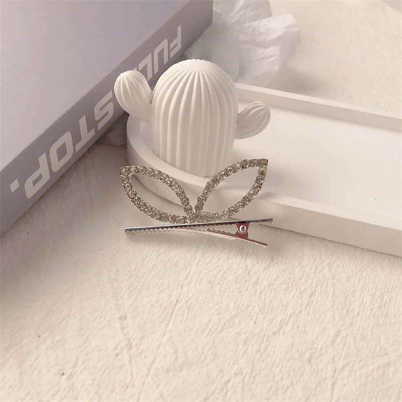 Женские милые шпильки для волос с жемчужинами Мультяшные кроличьи уши стразы