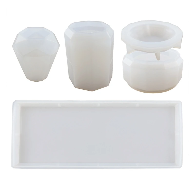 

652F Pen Holder Silicone Molds Pen Container Organizer Mould Flower Pot Molds Planter Pot Mold