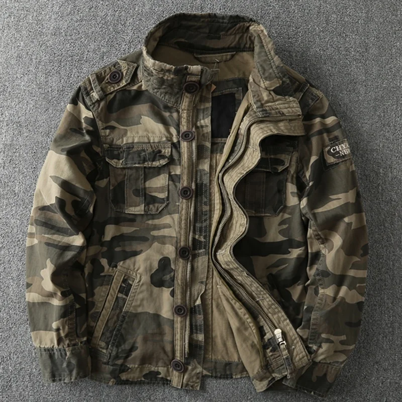 

High Quality Winter Warm Mans Jacket Overcoat Camouflage Printed Coats For Men Military Streetwear European and American Style