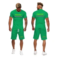 2022 new mens casual suits summer suit 3d printed mens short sleeve t shirt plus size t shirt shorts suit beach pants