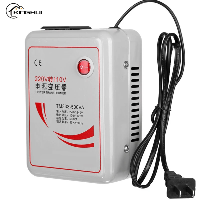 

500W Voltage Converter AC 220V to 110V Inverter Charger Voltage Transformer Step Down Converter Adapter Pure Copper Coil