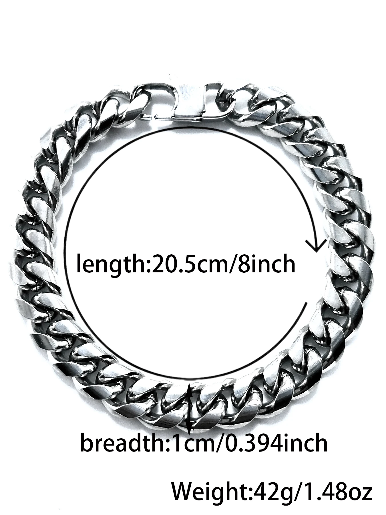 Серебряный браслет Майами однотонные ювелирные изделия из нержавеющей стали 10