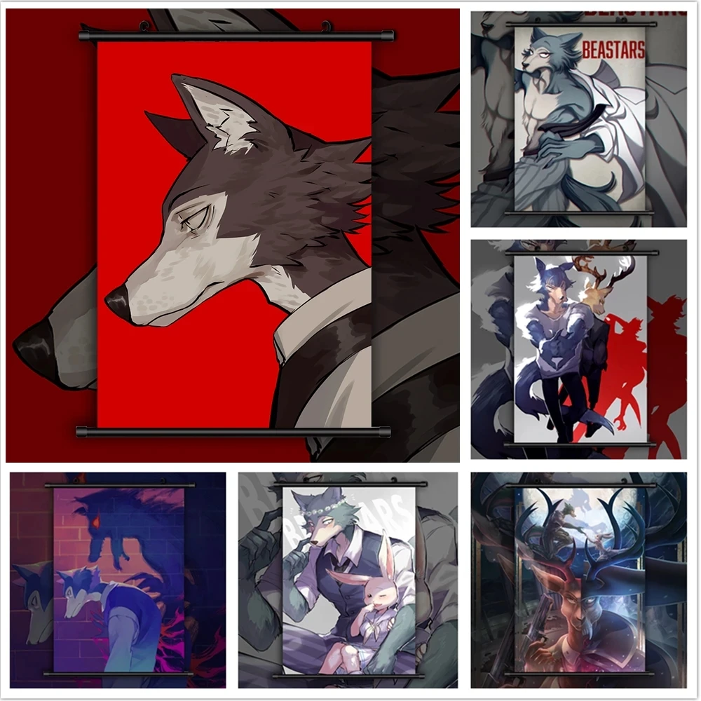 

Постер BEASTARS Legosi, искусство, аниме Висячие свитки, роспись на холсте, Настенная картина, гостиная, детская спальня, украшение для дома