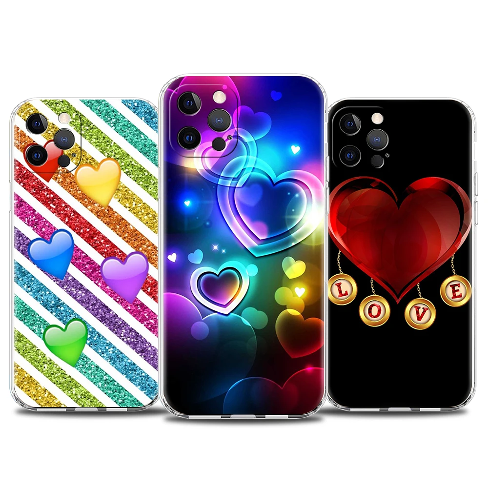 

Love Girl Gift Soft Transparent Phone Case Cover for iPhone 13 12 11 Pro Max X XR 8 7 Plus SE 2020 XS Max Luxury Shell Funda TPU