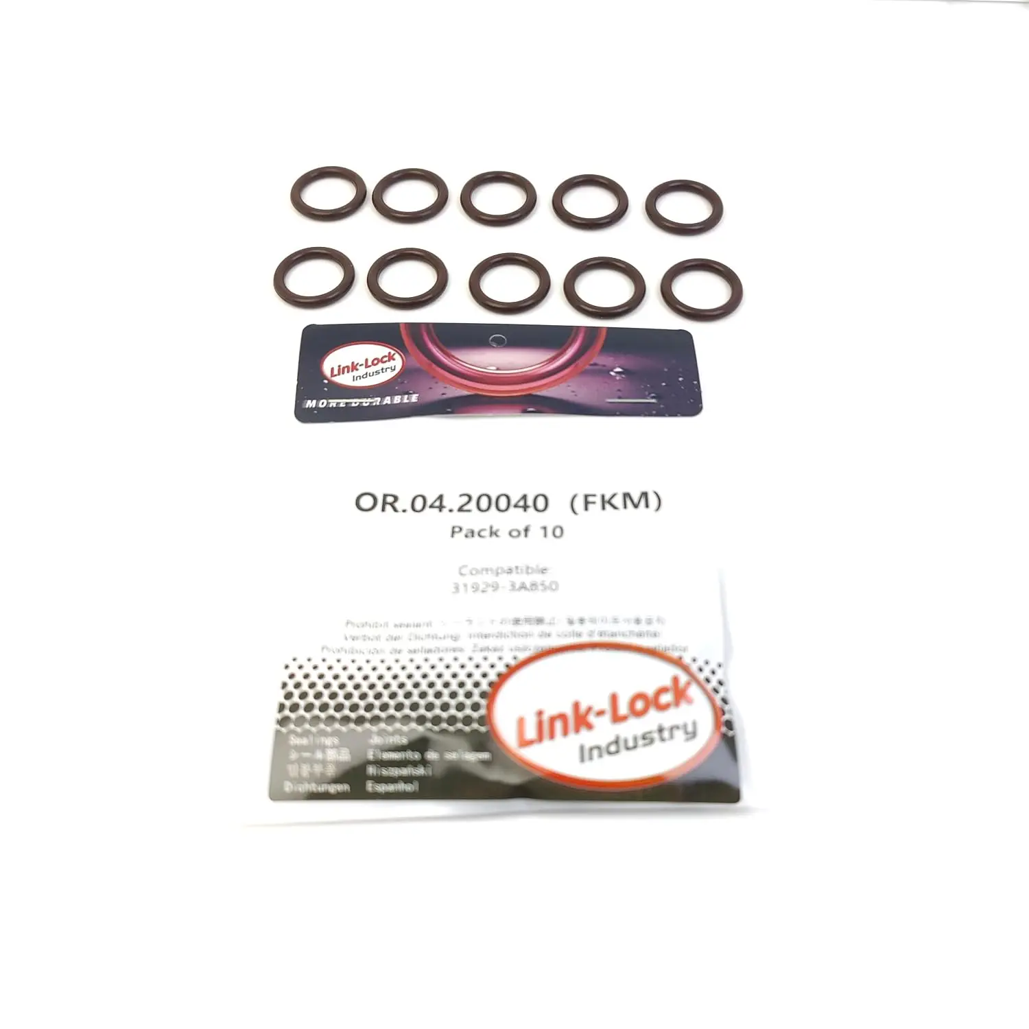 Фото Комплект универсальных уплотнительных колец LINK-LOCK 10 шт. OR.04.20040 FKM Viton 15.5×3 (31929-3A850) для HYUNDAI №1
