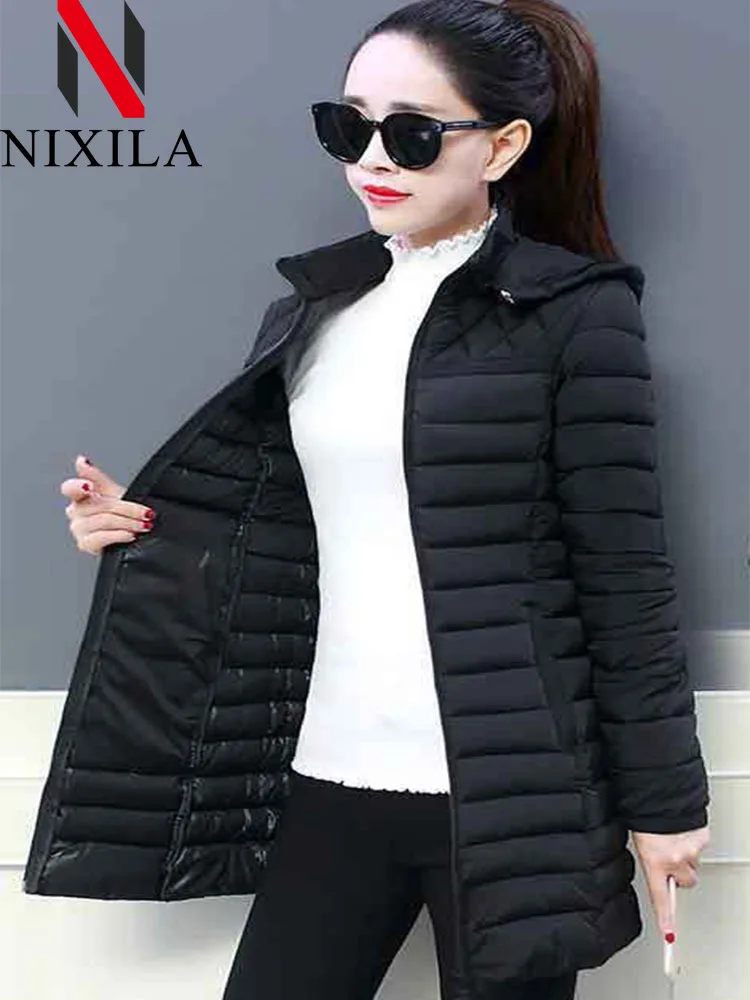 Новое зимнее пальто женская элегантная теплая куртка длинные парки в корейском