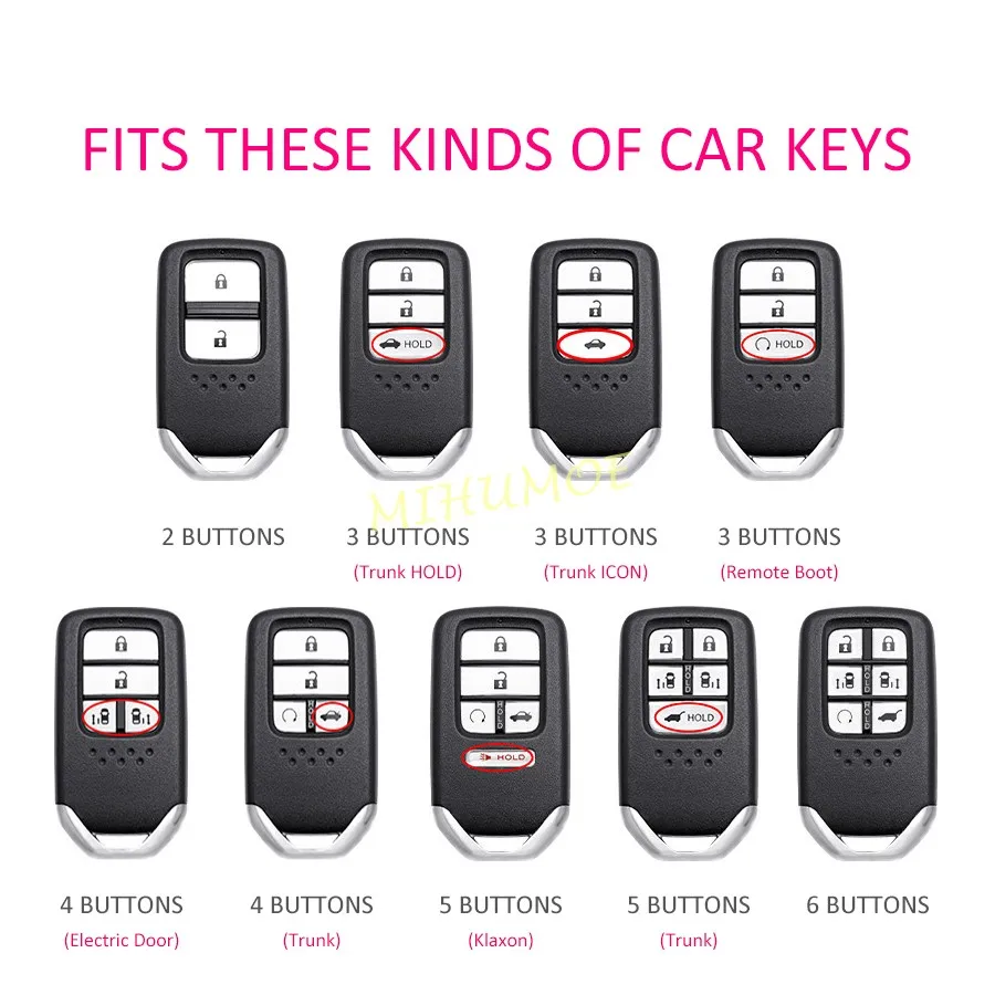 Металлический кожаный чехол для автомобильного ключа Honda Accord Civic