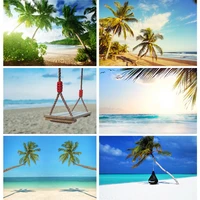 summer tropical sea beach palms tree photography background natural scenic photo backdrops photograph studio props 21930 hjk 03
