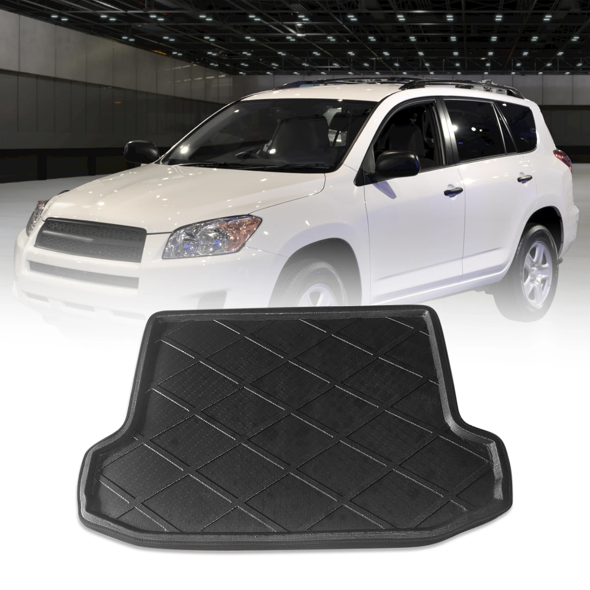 

X Autohaux PE+EVA foam plastic Black Rear Trunk Tray Boot Liner Cargo Floor Mat Cover Fit For Jeep Compass 2007-2016